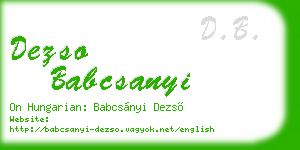 dezso babcsanyi business card